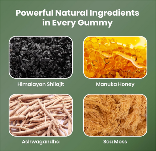 3-in-1 Vitality Gummies – Shilajit, Sea Moss & Ashwagandha | All-Natural & 100% Vegan | Non-GMO |